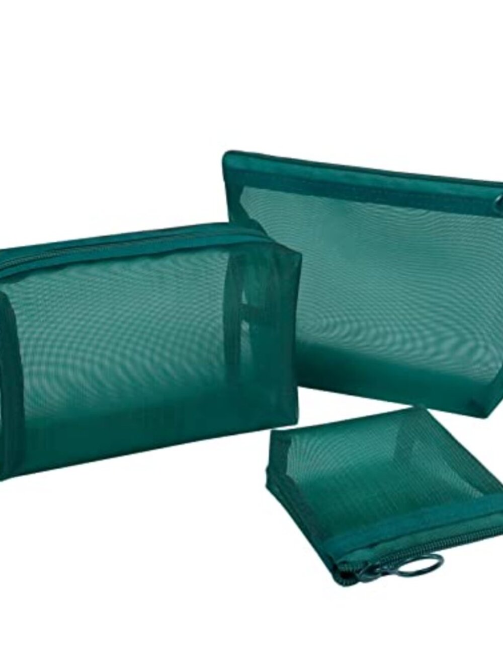 Mesh Makeup Bag Set 3 Pieces Zipper Cosmetic Travel Toiletry Pouch